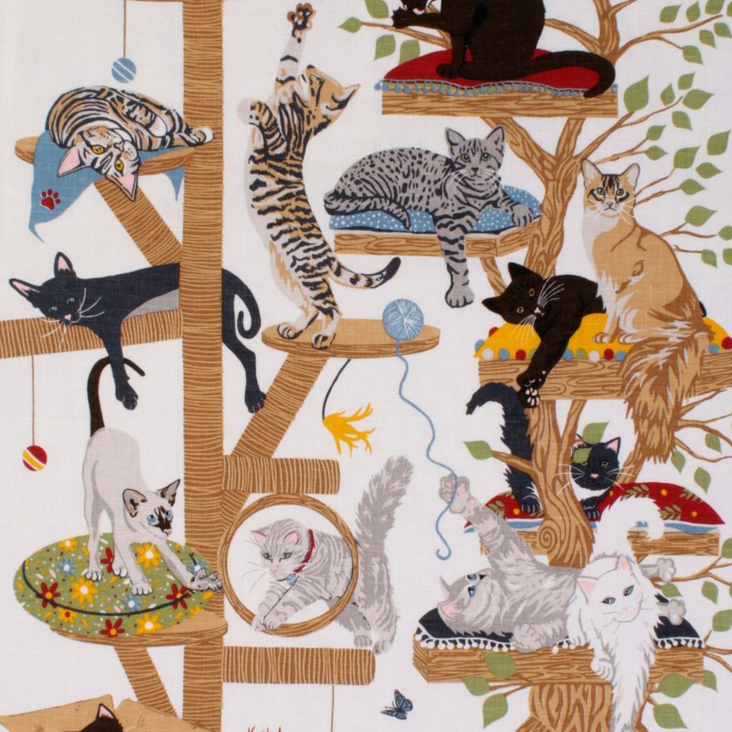 Ulster Weavers Cotton Tea Towel Multicolour - Moggie Mahem Cotton Tea Towel In Multicolour 2