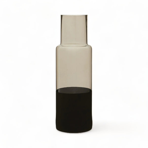 Monochrome Glass Bottle Vase with Smoked Top 30cm