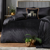 Laurence Llewelyn-Bowen Montrose Luxury Velvet Duvet Cover Set - Black