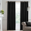 Laurence Llewelyn-Bowen Montrose Velvet Blackout Eyelet Curtains - Black Light Filtering