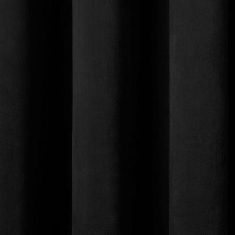 Laurence Llewelyn-Bowen Montrose Velvet Blackout Eyelet Curtains - Black Light Filtering - Montrose Eyelet Curtains In Black 2