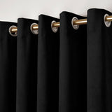 Laurence Llewelyn-Bowen Montrose Velvet Blackout Eyelet Curtains - Black Light Filtering - Montrose Eyelet Curtains In Black 3