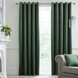 Laurence Llewelyn-Bowen Montrose Velvet Blackout Eyelet Curtains - Bottle Green Light Filtering