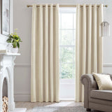 Laurence Llewelyn-Bowen Montrose Velvet Blackout Eyelet Curtains - Ivory Light Filtering