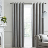 Laurence Llewelyn-Bowen Montrose Velvet Blackout Eyelet Curtains - Silver Light Filtering
