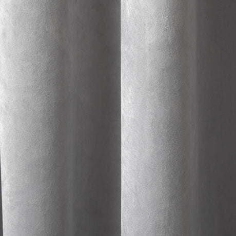 Laurence Llewelyn-Bowen Montrose Velvet Blackout Eyelet Curtains - Silver Light Filtering - Montrose Eyelet Curtains In Silver 2