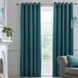 Laurence Llewelyn-Bowen Montrose Velvet Blackout Eyelet Curtains - Teal Light Filtering