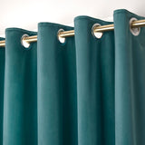 Laurence Llewelyn-Bowen Montrose Velvet Blackout Eyelet Curtains - Teal Light Filtering - Montrose Eyelet Curtains In Teal 2