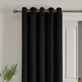 Laurence Llewelyn-Bowen Montrose Blackout Eyelet Single Panel Door Curtain 66 x 84 Inch - Black Thermal Light Filtering - Montrose Eyelet Single Panel Door Curtain In Black 2