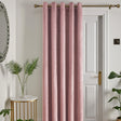 Laurence Llewelyn-Bowen Montrose Blackout Eyelet Single Panel Door Curtain 66 x 84 Inch - Blush Thermal Light Filtering