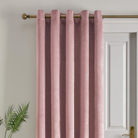 Laurence Llewelyn-Bowen Montrose Blackout Eyelet Single Panel Door Curtain 66 x 84 Inch - Blush Thermal Light Filtering - Montrose Eyelet Single Panel Door Curtain In Blush 2