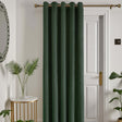 Laurence Llewelyn-Bowen Montrose Blackout Eyelet Single Panel Door Curtain 66 x 84 Inch - Bottle Green Thermal Light Filtering