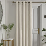 Laurence Llewelyn-Bowen Montrose Blackout Eyelet Single Panel Door Curtain 66 x 84 Inch - Ivory Thermal Light Filtering