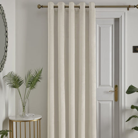 Laurence Llewelyn-Bowen Montrose Blackout Eyelet Single Panel Door Curtain 66 x 84 Inch - Ivory Thermal Light Filtering