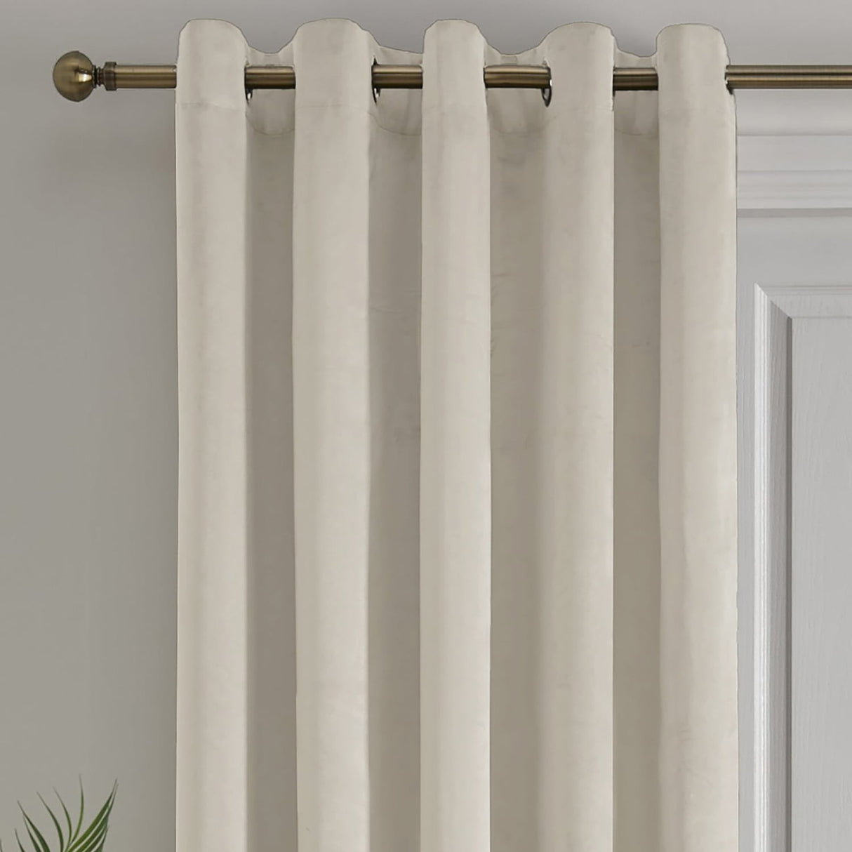 Laurence Llewelyn-Bowen Montrose Blackout Eyelet Single Panel Door Curtain 66 x 84 Inch - Ivory Thermal Light Filtering - Montrose Eyelet Single Panel Door Curtain In Ivory 2