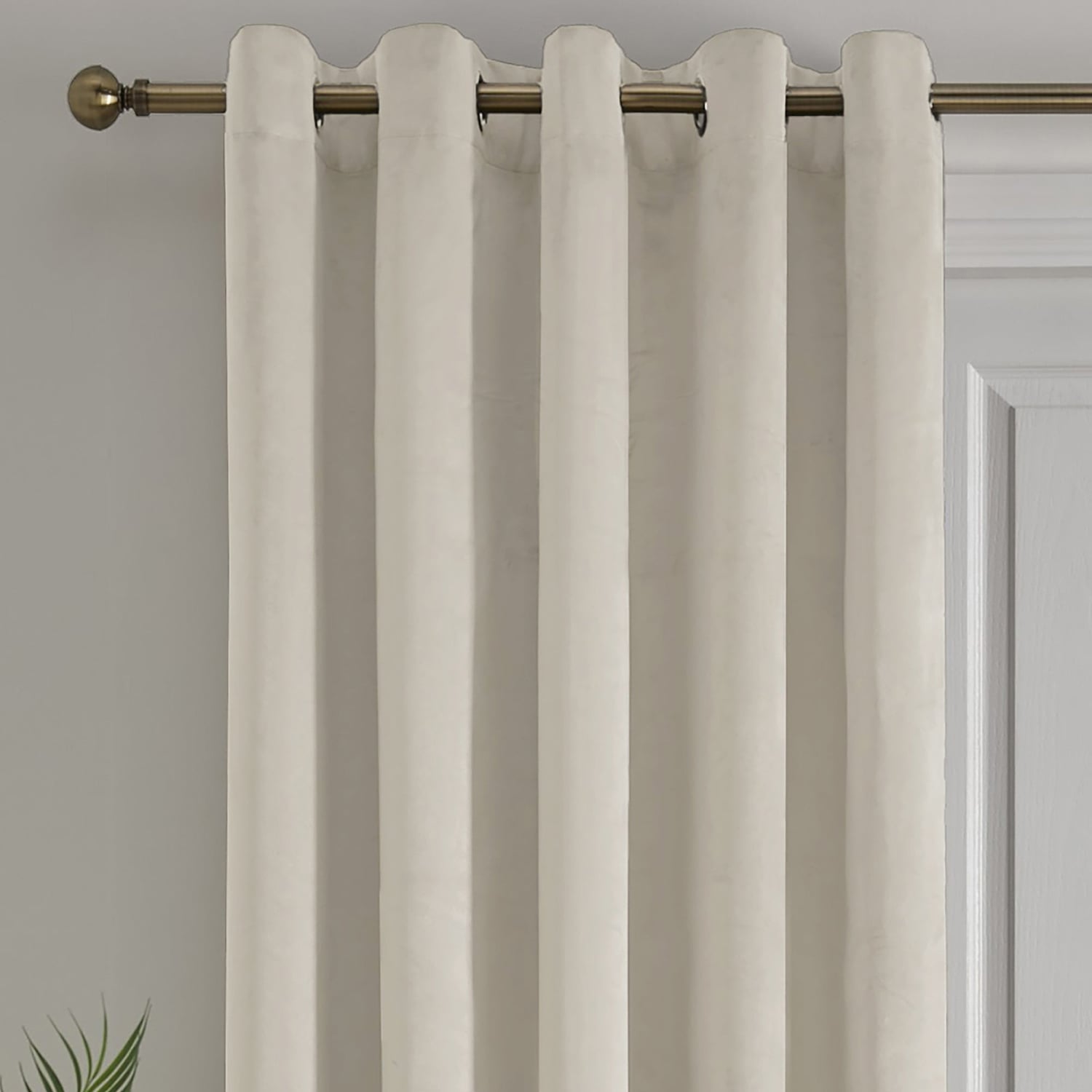 Laurence Llewelyn-Bowen Montrose Blackout Eyelet Single Panel Door Curtain 66 x 84 Inch - Ivory Thermal Light Filtering - Montrose Eyelet Single Panel Door Curtain In Ivory 2