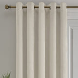 Laurence Llewelyn-Bowen Montrose Blackout Eyelet Single Panel Door Curtain 66 x 84 Inch - Ivory Thermal Light Filtering - Montrose Eyelet Single Panel Door Curtain In Ivory 2