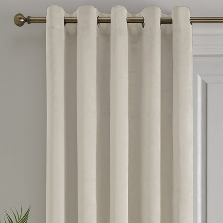 Laurence Llewelyn-Bowen Montrose Blackout Eyelet Single Panel Door Curtain 66 x 84 Inch - Ivory Thermal Light Filtering - Montrose Eyelet Single Panel Door Curtain In Ivory 2