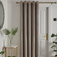 Laurence Llewelyn-Bowen Montrose Blackout Eyelet Single Panel Door Curtain 66 x 84 Inch - Linen Thermal Light Filtering