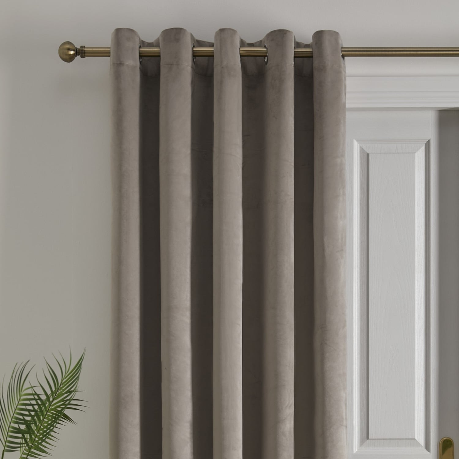 Laurence Llewelyn-Bowen Montrose Blackout Eyelet Single Panel Door Curtain 66 x 84 Inch - Linen Thermal Light Filtering - Montrose Eyelet Single Panel Door Curtain In Linen 2