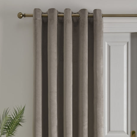 Laurence Llewelyn-Bowen Montrose Blackout Eyelet Single Panel Door Curtain 66 x 84 Inch - Linen Thermal Light Filtering - Montrose Eyelet Single Panel Door Curtain In Linen 2