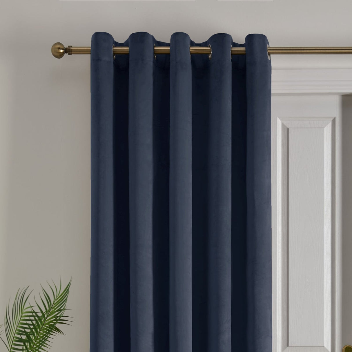 Laurence Llewelyn-Bowen Montrose Blackout Eyelet Single Panel Door Curtain 66 x 84 Inch - Navy Thermal Light Filtering - Montrose Eyelet Single Panel Door Curtain In Navy 2