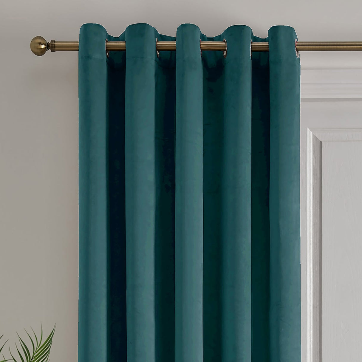 Laurence Llewelyn-Bowen Montrose Blackout Eyelet Single Panel Door Curtain 66 x 84 Inch - Teal Thermal Light Filtering - Montrose Eyelet Single Panel Door Curtain In Teal 2