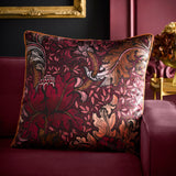 Laurence Llewelyn-Bowen Morris Major Chintz Cushion Cover 55cm x 55cm - Burgundy
