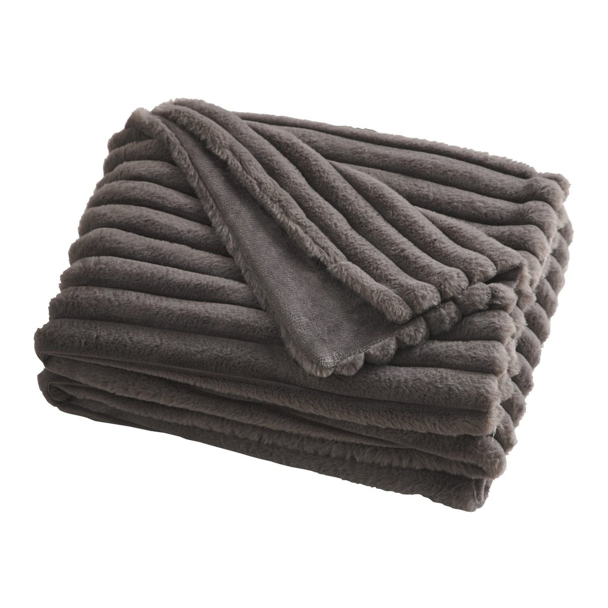 Hygge Morritz Faux Fur Cosy Reversible Throw – Charcoal – 130cm x 180cm