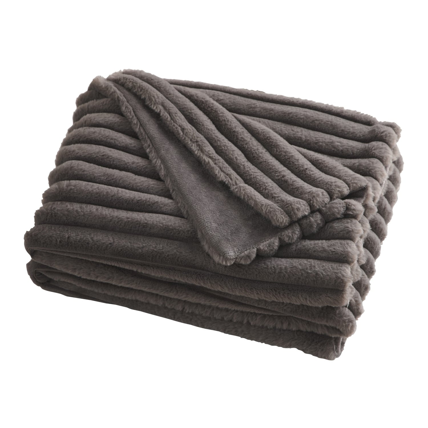 Hygge Morritz Faux Fur Cosy Reversible Throw – Charcoal – 130cm x 180cm