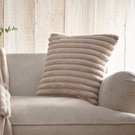 Hygge Morritz Faux Fur Cosy Cushion Cover 43cm x 43cm - Natural