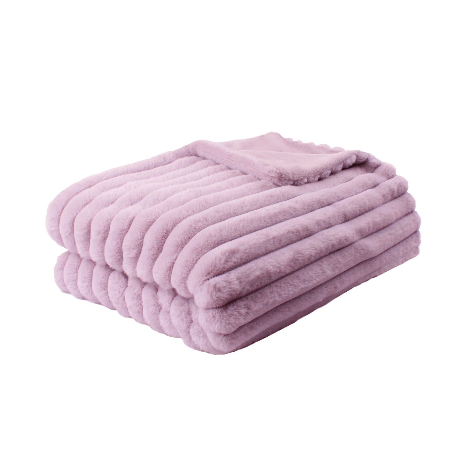 Hygge Morritz Faux Fur Cosy Reversible Throw – Mauve – 130cm x 180cm - Morritz Throw In Mauve 130 X 180Cm 3