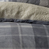 Snug Mulford Check Cosy Microfibre Duvet Cover Set - Grey - Mulford Check Duvet Cover Set In Grey 3