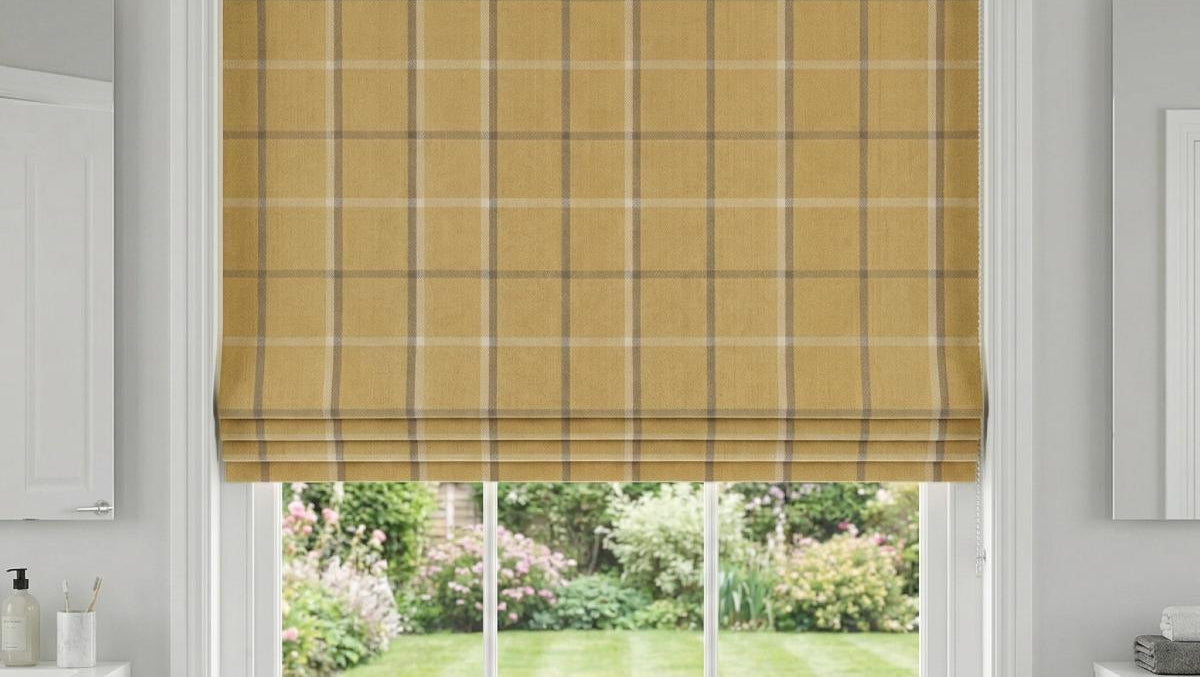 Mull Made to Measure Roman Blind Mustard