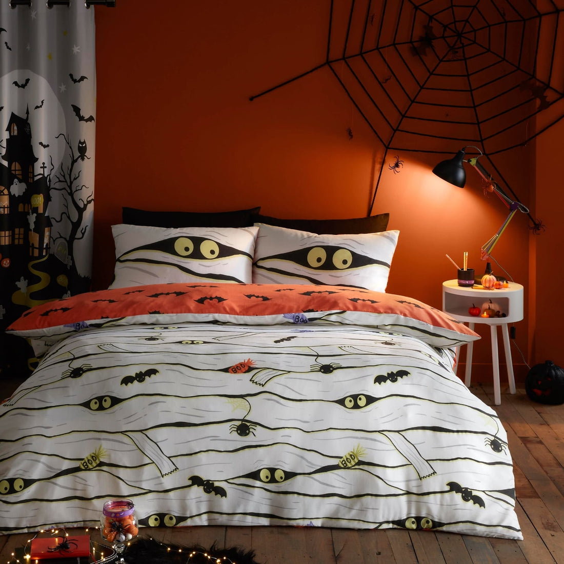 Mummy Glow In The Dark Halloween Polycotton Duvet Cover Set