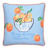 My Darling Clementine 100% Cotton Fruit Print Filled Cushion - My Darling Clementine Cushion In Multi 43 X 43Cm 2
