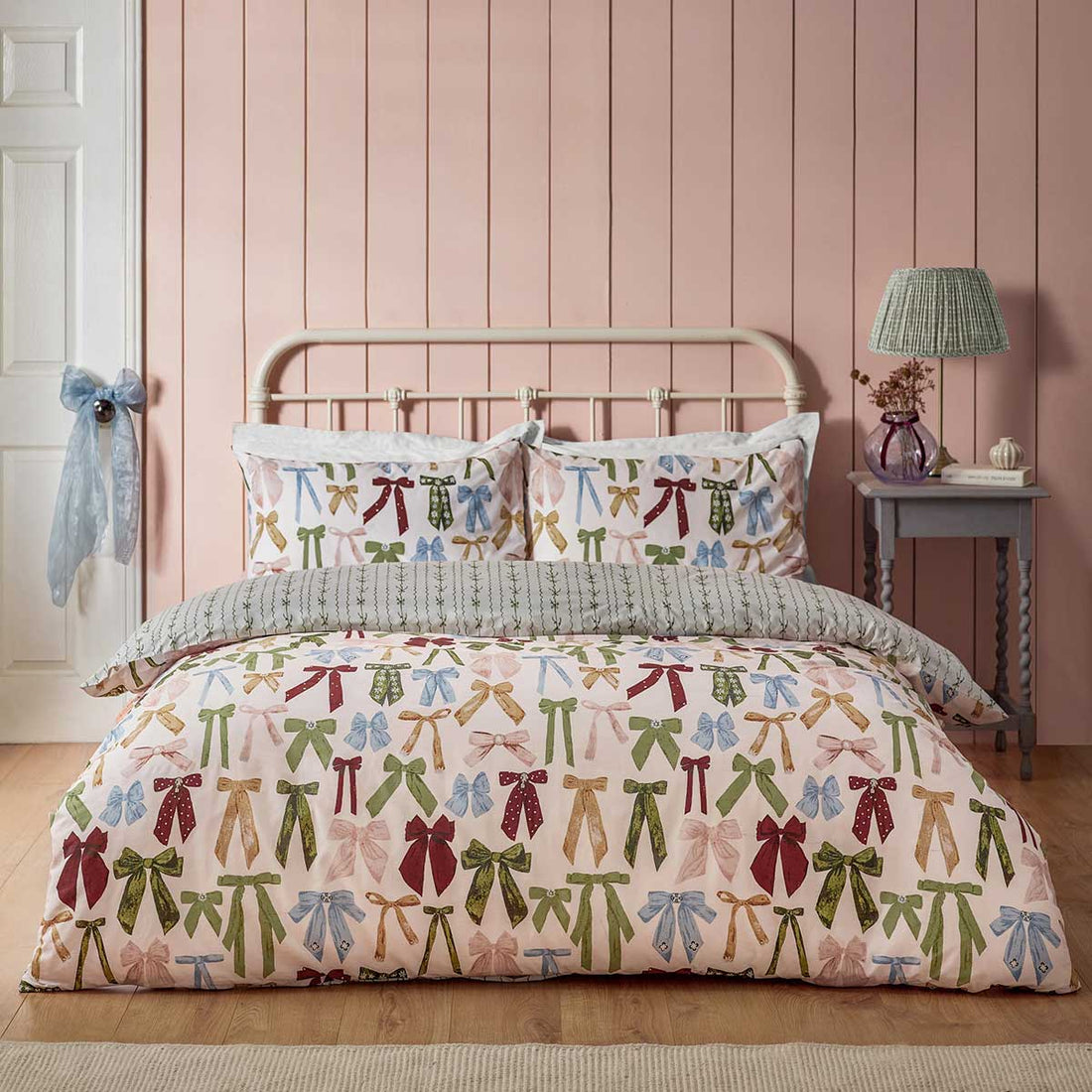 Noortje Bows Duvet Cover Set - Silk Pink