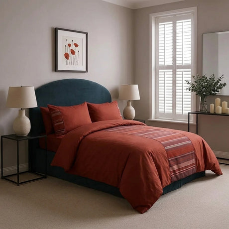 New York Faux Silk Red Duvet Cover Bedding Set-1