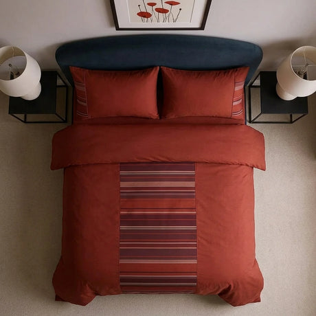 New York Faux Silk Red Duvet Cover Bedding Set-2