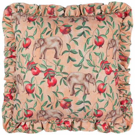 Okara Elephant And Pomegranate Cushion Cover / Filled Cushion 20" x 20" (50cm x 50cm) by Wylder Tropics 3