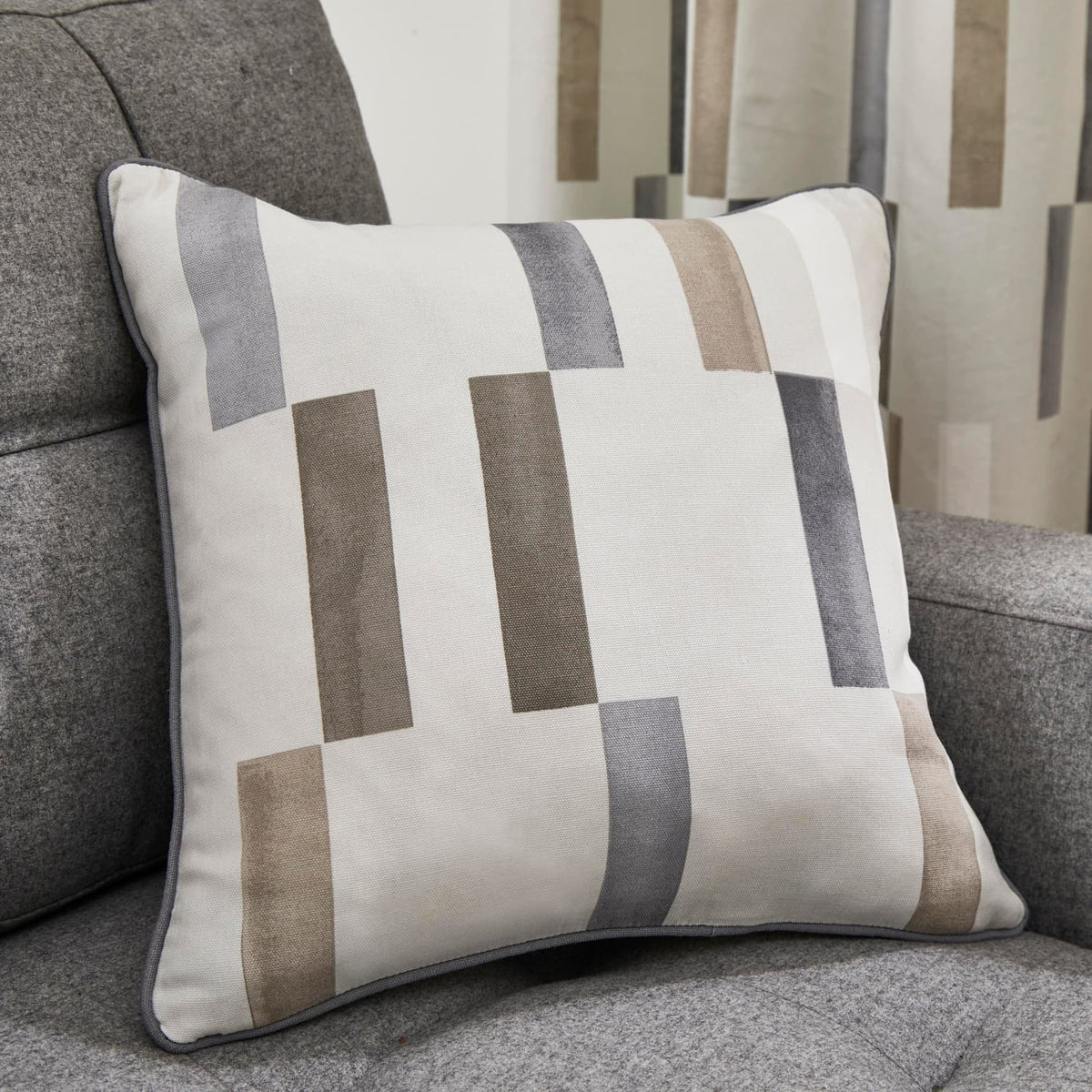 Oakland Beige Cotton Cushion Cover 43cm x 43cm (17") - Oakland Cushion In Natural 43 X 43Cm 2