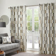 Oakland Beige Cotton Eyelet Curtains Light Filtering
