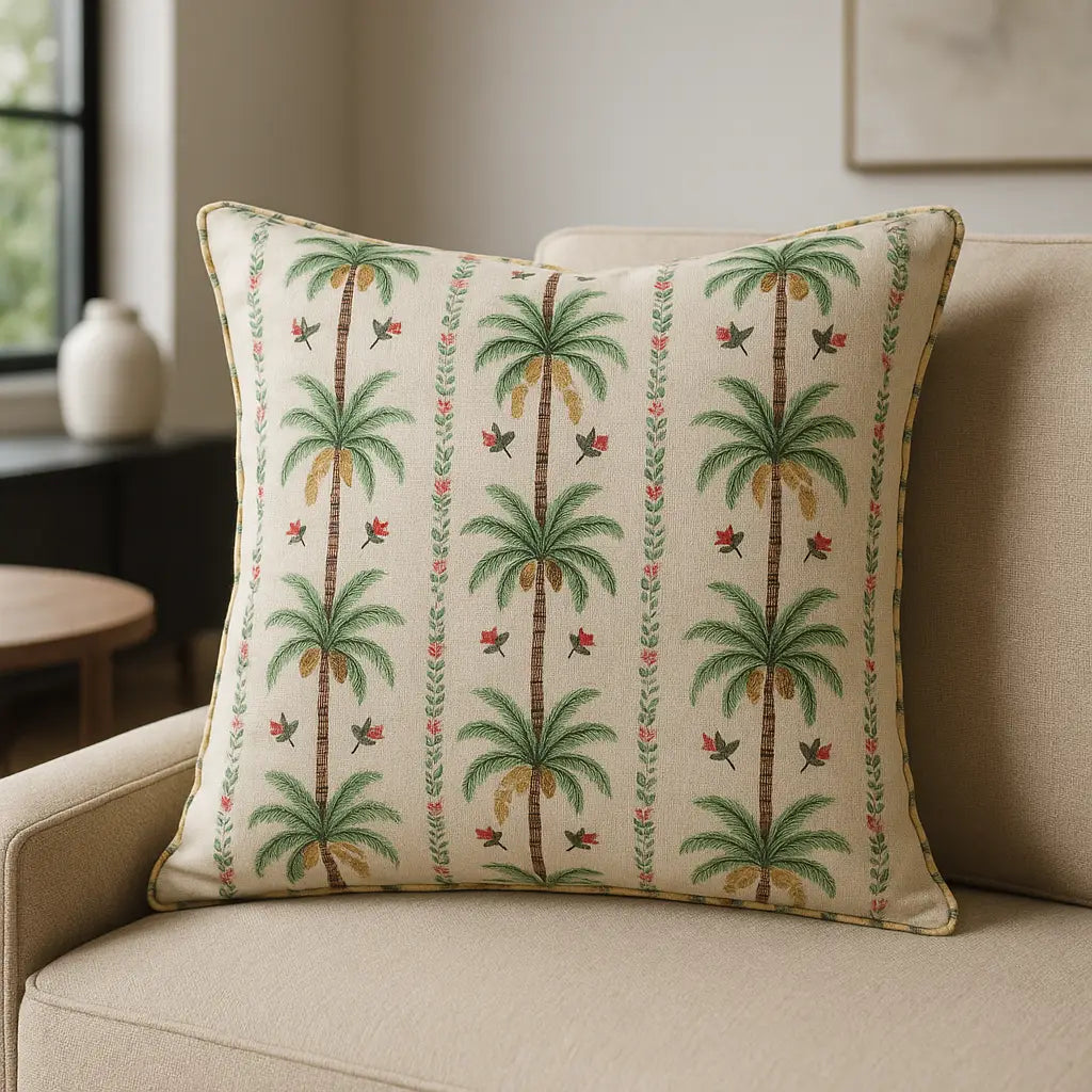 Okara Palm Cushion Cover / Filled Cushion 18" x 18" (45cm x 45cm) by Wylder Tropics