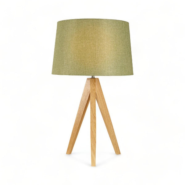 Olive Wooden Tripod Lamp 55cm