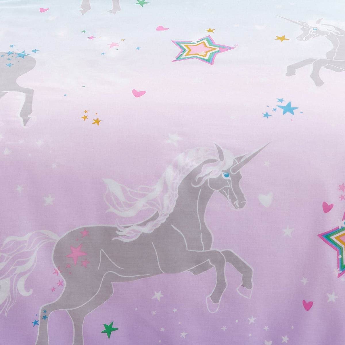 Ombre Unicorn Lilac Kids Duvet Cover Set - Ombre Unicorn Duvet Cover Set In Lilac 3