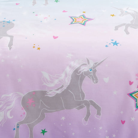 Ombre Unicorn Lilac Kids Duvet Cover Set - Ombre Unicorn Duvet Cover Set In Lilac 3