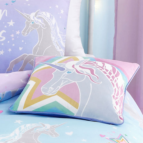 Ombre Unicorn Lilac Kids Duvet Cover Set - Ombre Unicorn Duvet Cover Set In Lilac 4