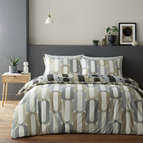 Orea Polycotton Duvet Cover Set Navy Blue and Grey Bedding - Orea Duvet Cover Set In Charcoal 3