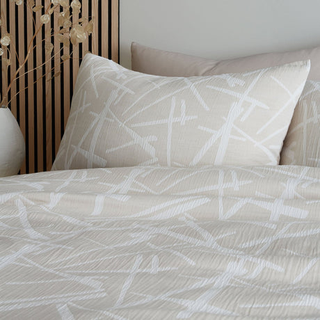 Otto Soft Microfibre Duvet Cover Set - Natural - Otto Duvet Cover Set In Natural 2