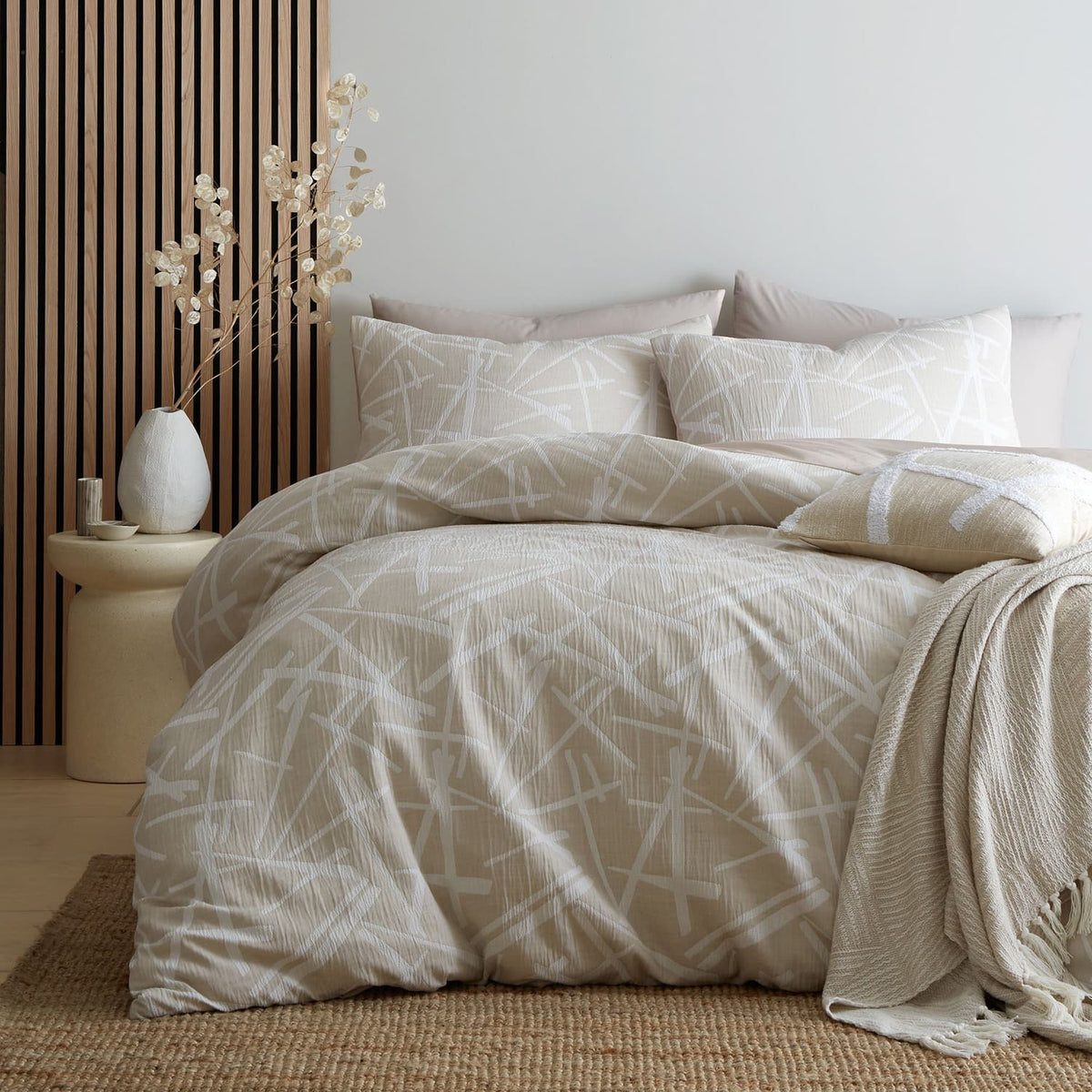 Otto Soft Microfibre Duvet Cover Set - Natural - Otto Duvet Cover Set In Natural 4